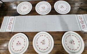 Kay Dee Designs 6 Kitchen Round Braided Cotton Placemats 14.5" Table Runner 74"